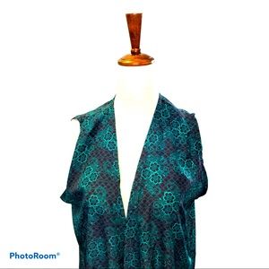 NWOT‎ Whimsigoth Green Purple Floral Silky Vest M